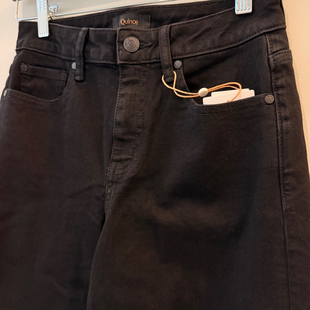 Quince Bella Stretch Wide Leg Jeans Denim Date Trip Vaca Black 26 Regular NWT - Picture 5 of 13
